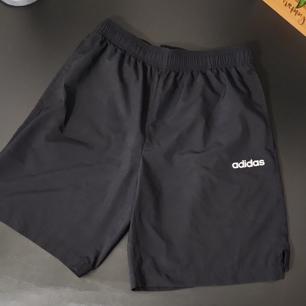adidas Men’s Black Athletic Shorts with White Logo